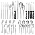 thumbnail image 1 of Bestdin 24 Pieces Silverware Set with Steak Knives, Flatware Sets Service for 4, Stainless Steel Cutlery Sets Mirror Polished, Tableware Sets for Home Kitchen Restaurant Hotel, Dishwasher Safe, 1 of 7