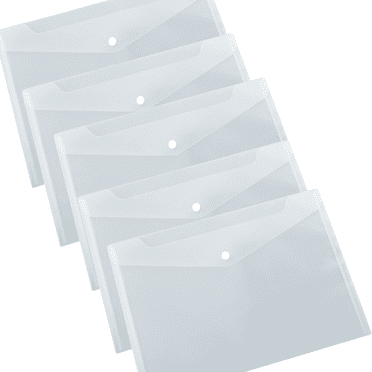 Ccocc 5 Pieces File Folders with Snap Closure,A4 Folders for Document Storage,Transparent PP File Organizer