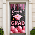 thumbnail image 5 of Pink Theme Graduation Banner Gold Decorative Grad Party Backdrop Pink Balloons Golden Stars Graduation Background for Graduation Party Graduation Ceremony Grad Photo Shoot, 5 of 9