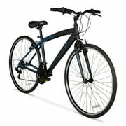 Hyper Bicycles 700c Mens Spin Fit Hybrid Bike, Adults Ages 14+, Black/Blue