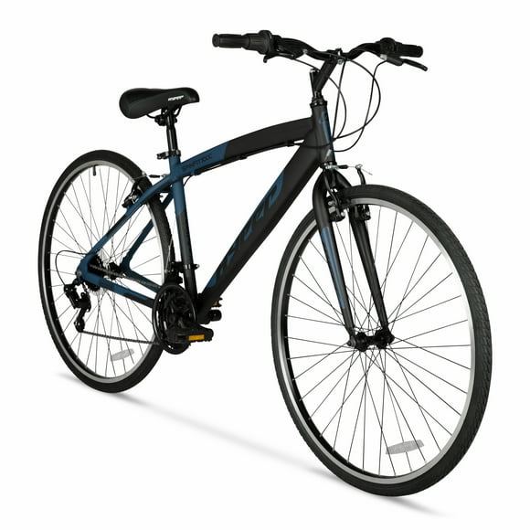 Hyper Bicycles 700c Men's SpinFit Hybrid Bike, Black and Blue, Adults