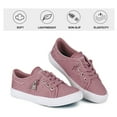 thumbnail image 3 of JENN ARDOR Women's Fashion Sneakers Classic Canvas Shoes Slip On Low Top Lace Up Casual Flats Perforated Lightweight Splicing Zipper Shoes, 3 of 9