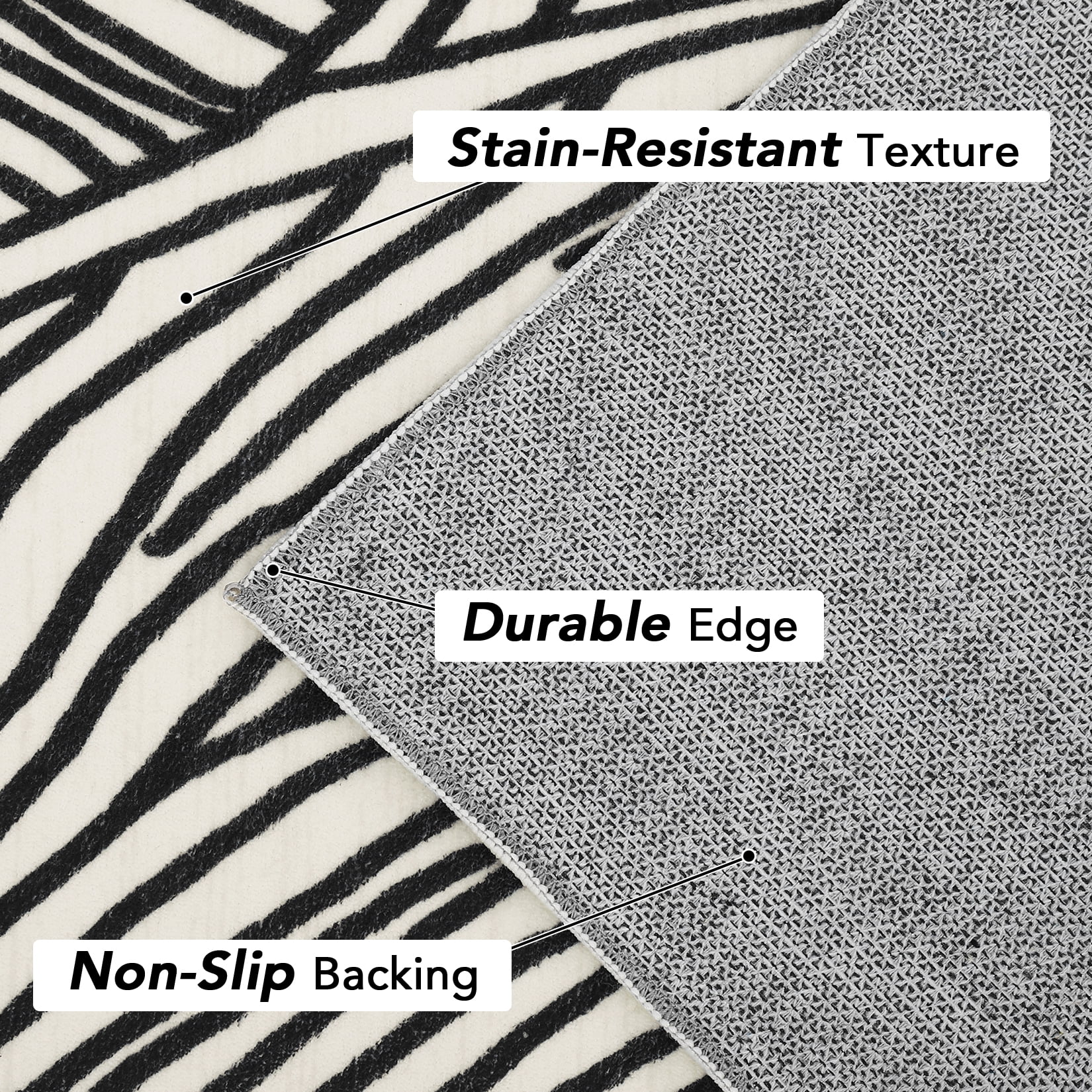 CAROMIO Modern Abstract Area Rug for Living Room Washable Indoor Room Decor Carpet, 9' x 12' Black Beige