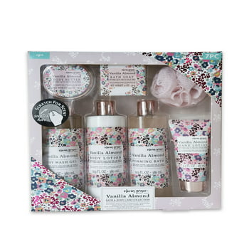 Olivia Grace Bath & Body Care Collection Gift Set, Vanilla Almond, 7 Piece Set