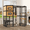 Black, variant on TIMHAKA Catio Outdoor Cat Enclosure Large Wooden Cat House for Mulitiple Cats w/ Resting Box, Platform, Waterproof Roof & Large Door, White