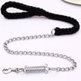 thumbnail image 1 of FrostHike Dog Leash Dog Chain Leash Chew Proof Dog Leash 4.6ft Heavy Duty Dog Leashes Metal Pet Chain Lead with Soft Rope Handle for Medium Large Dogs Black - M, 1 of 5
