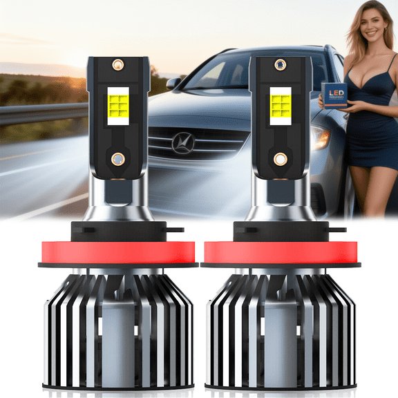 H11 LED Headlight Bulb For 2019 Buick Encore,Standard High Beam or Low Beam or Fog Light Bulb,H11 White Headlight Bulbs,High Brightness Headlight Bulb, Pack of 2