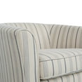 thumbnail image 5 of Noble House Glouster Modern Swivel Club Chair, White/Blue Stripe, 5 of 8