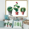 thumbnail image 2 of Designart 'Three Cacti In Clay Pots On White' Traditional Framed Canvas Wall Art Print, 2 of 5