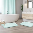 thumbnail image 5 of Nestl Set of 2 Absorbent Memory Foam Bath Mat Bathroom Rugs, Aqua, Small 17"x24", 5 of 8