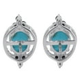 thumbnail image 2 of Turquoise Gemstone Jewelry 925 Sterling Silver Stud Earrings For Women, 2 of 4