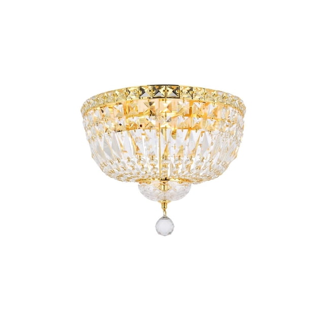 Elegant Lighting Tranquil 14" 4 Light Royal Crystal Flush Mount