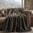 thumbnail image 2 of EVERGRACE Ultra Soft Faux Fur Throw Blanket for Couch, Luxury Sculpted Texture Faux Rabbit Fur Blanket for Bed, Fluffy Thick Plush Warm Fuzzy Throw, 920GSM (Dark Taupe, 50''x60''), 2 of 8