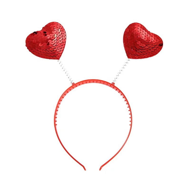 Diadema de moda de celebridades de Internet, diadema de seda con lentejuelas rojas para el día de San Valentín, sombrero de fiesta de cumpleaños, accesorios para el cabello
