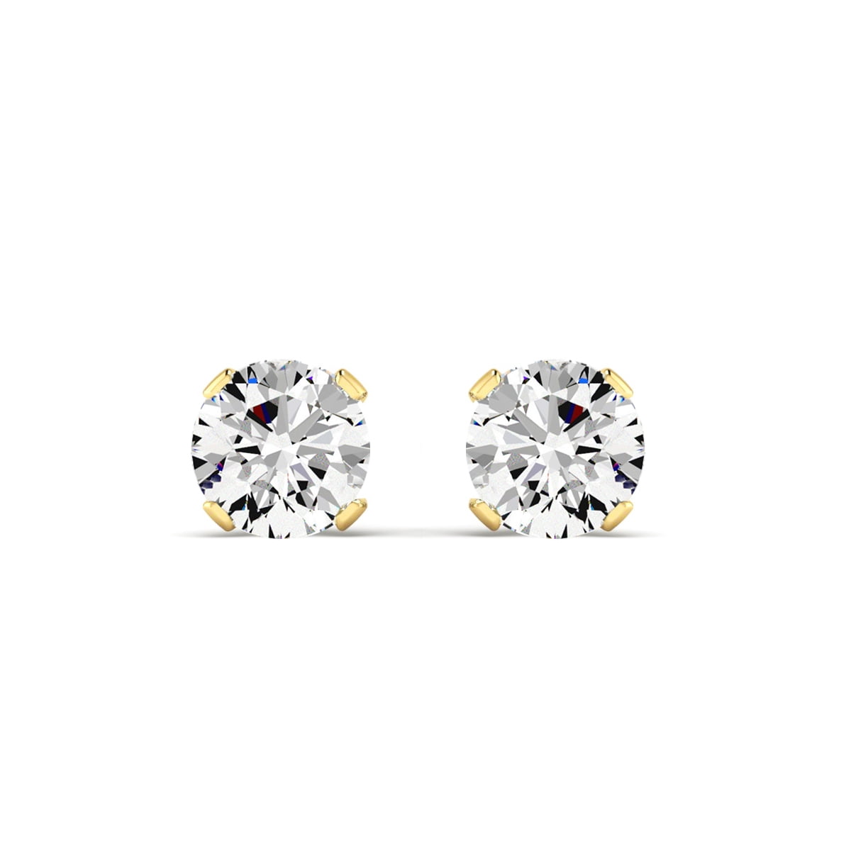 SuperJeweler 1 Carat Moissanite Screw Back Stud Earrings in 14K Yellow Gold for Women