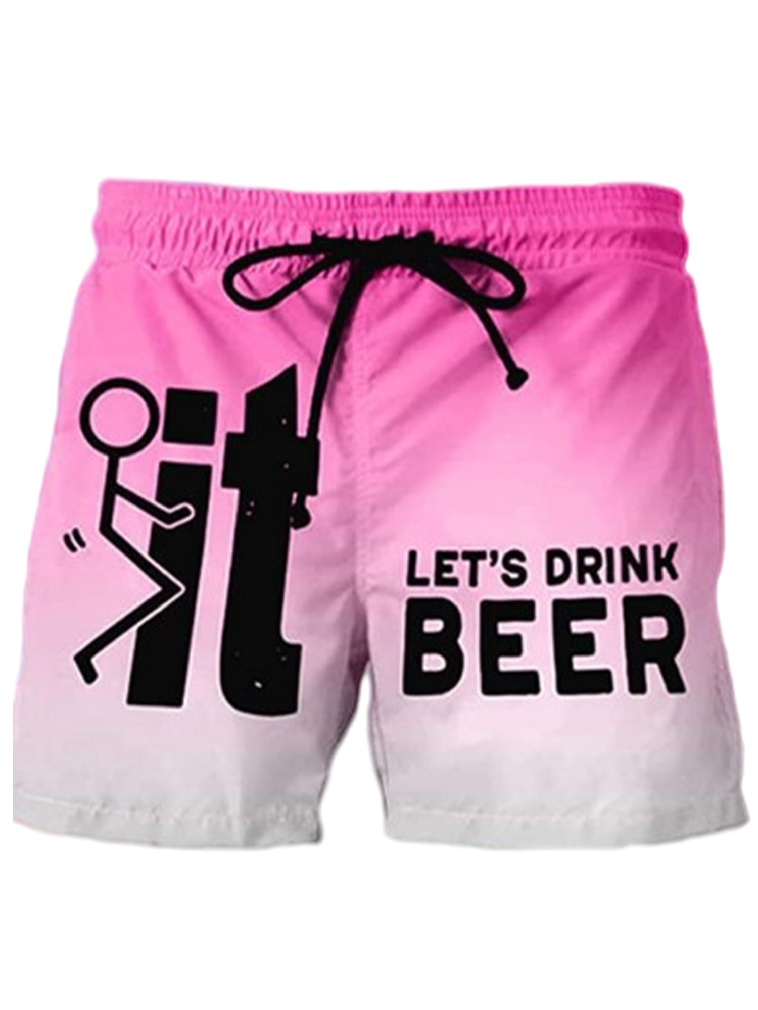 Hemlock Men Beach Shorts Printed Funny Swim Trunks Cock Print Beer Festival Shorts Trousers Plus Size Shorts with Pockets 