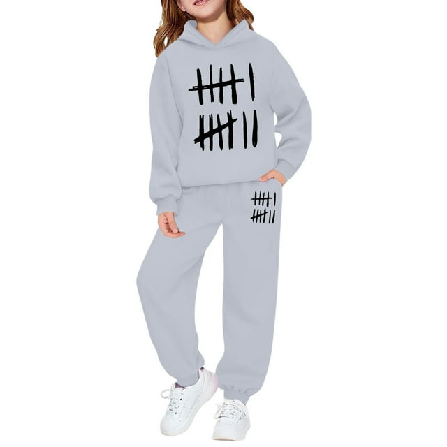 Ensemble de Chandail à Capuchon et Jogger à Imprimé Graphique pour Garçons - Survêtement Confortable pour Enfants pour le Printemps et l'Automne