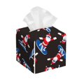 thumbnail image 1 of Balery Surfing Santa Porta Pañuelos de Cuero con Estampado – Funda Moderna Cuadrada para Caja de Pañuelos, Dispensador 5x5x5'', 1 of 7