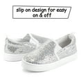 thumbnail image 3 of Bocca Kid's Slip on Sneakers Grey Girls Canvas Walking Shoes Size 13, 3 of 8