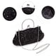 thumbnail image 3 of Bolso de mano con diseño floral de lentejuelas y cuentas, bolso de mano negro, 3 of 5