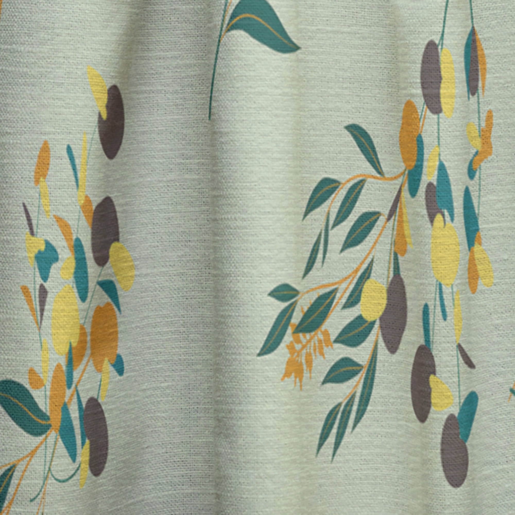 Designart 'Bright Eucalyptus Floral Retro Pattern III' Mid-Century Modern Curtain Panel