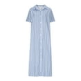 thumbnail image 6 of Wowcloth Striped Lapel Button Down Shirt Dress,Summer Casual Button up Short Sleeve Long Shift Dress, 6 of 8