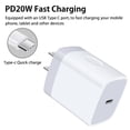 thumbnail image 3 of Usbc block,USB C Wall Charger Block,AILKIN 3Pack USB Wall Charger 20W Power Delivery Fast Charging Android Type C Charger Block,White, 3 of 7