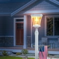 Traditional Outdoor White Lamp Post with Cross Arm for Driveways and