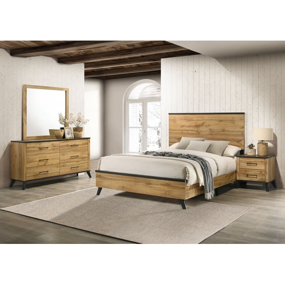 Coaster Kaywood 4-Piece Full Bedroom Set, Natural Pine