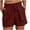 Burgundy, variant on ZQUUVOU Women's Shorts Solid Color High Waist Drawstring Loose Pocket Shorts(Burgundy,S)