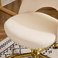 thumbnail image 4 of Ktaxon Office Desk Chair Adjustable Flannel Computer Task Chair Small Rolling Vanity Stool with Wheels for Study Make-up Dressing Room Off White, 4 of 10