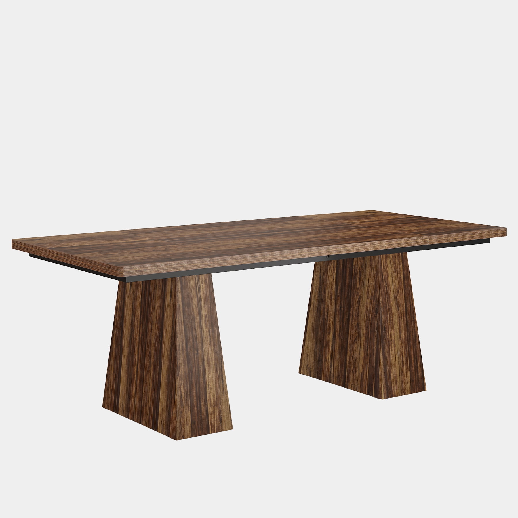 Fnova 63" Home Office Computer Desk, Dark Brown Modern Executive Desk, Writing Desk, Easy to Assemble
