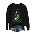 thumbnail image 4 of Kaprioy Sweatshirts for Women Snow Tree Prints Fall Fashion Clothing Long Sleeve Shirt Christmas Gift Pullover Tops Black, XXL, 4 of 6