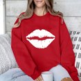 thumbnail image 2 of GA WEIHUA Clearance Deals,Women's 2025 Sweatshirts Happy Valentine's Day Shirts Crewneck Fleece Pullover Tops Casual Heart Long Sleeve Romantic Sweatshirt(Red,M), 2 of 7