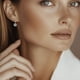 thumbnail image 2 of Pendientes SIGALIT con bisel en forma de gota con forma de moissanita, plata S925, 3 quilates, 2 of 8