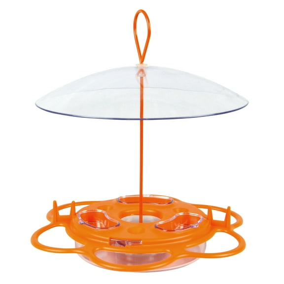 Wild Wings Plastic All-in-One Oriole Buffet Bird Feeder 12 oz, Orange