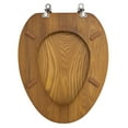 Mainstays Molded Wood Elongated Toilet Seat in Medium Oak Finish