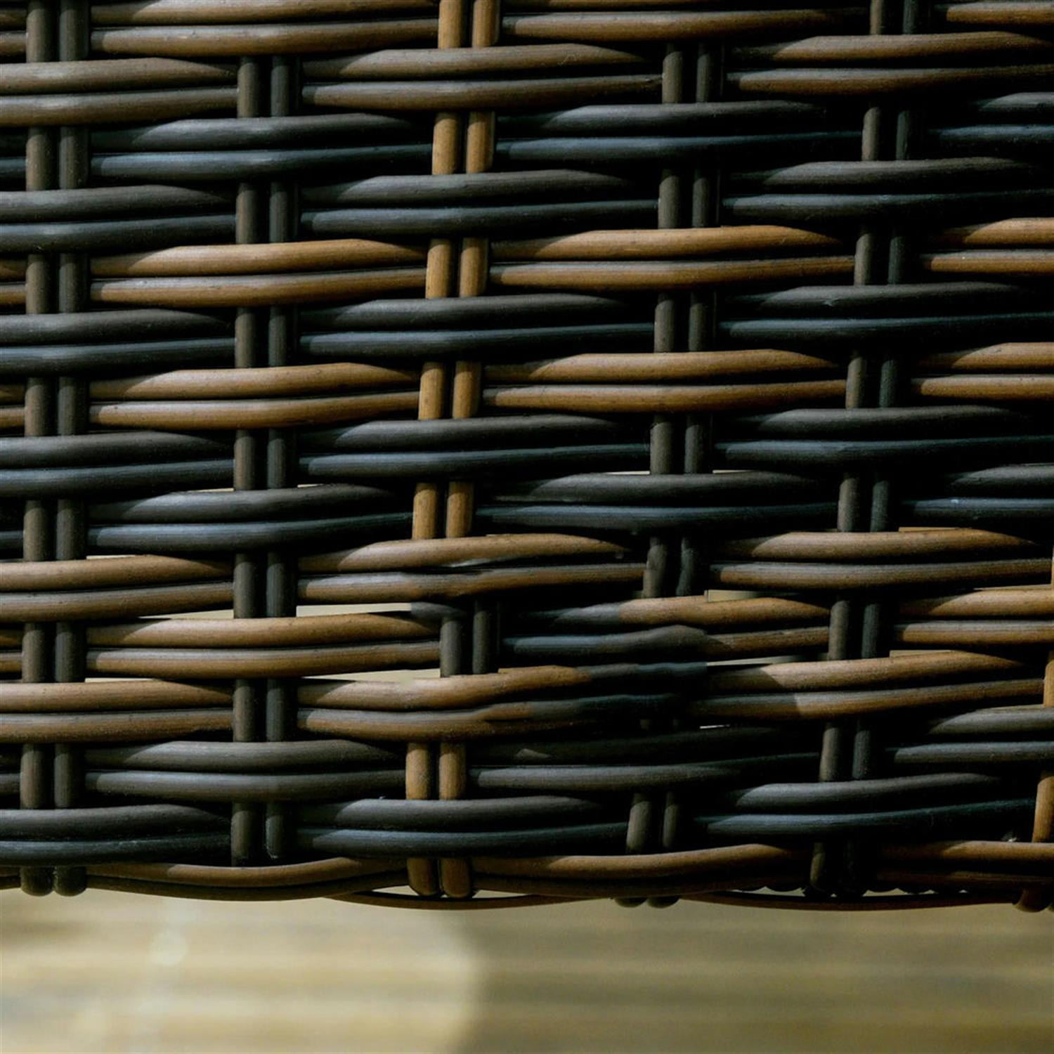 Demi Bonn Outdoor Dining Chairs Set of 4 with Backrest, PE Rattan Patio Dining Room Chairs with Cushion for Garden, Backyard, Lawn, Brown