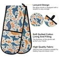 thumbnail image 4 of Dailycode Double Sided Oven Mitt with Loop Heat Resistant Kitchen Long Potholders 7" x 35" Playful Whale and Fish, 4 of 6