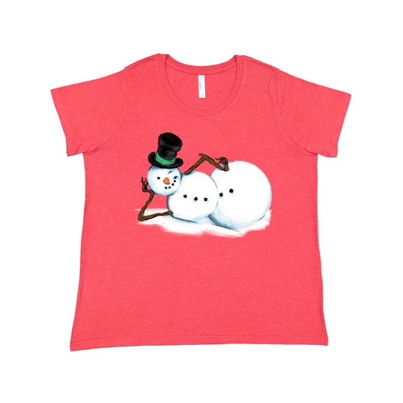 Inktastic Sassy Snowman in Top Hat Women's Plus Size T-Shirt