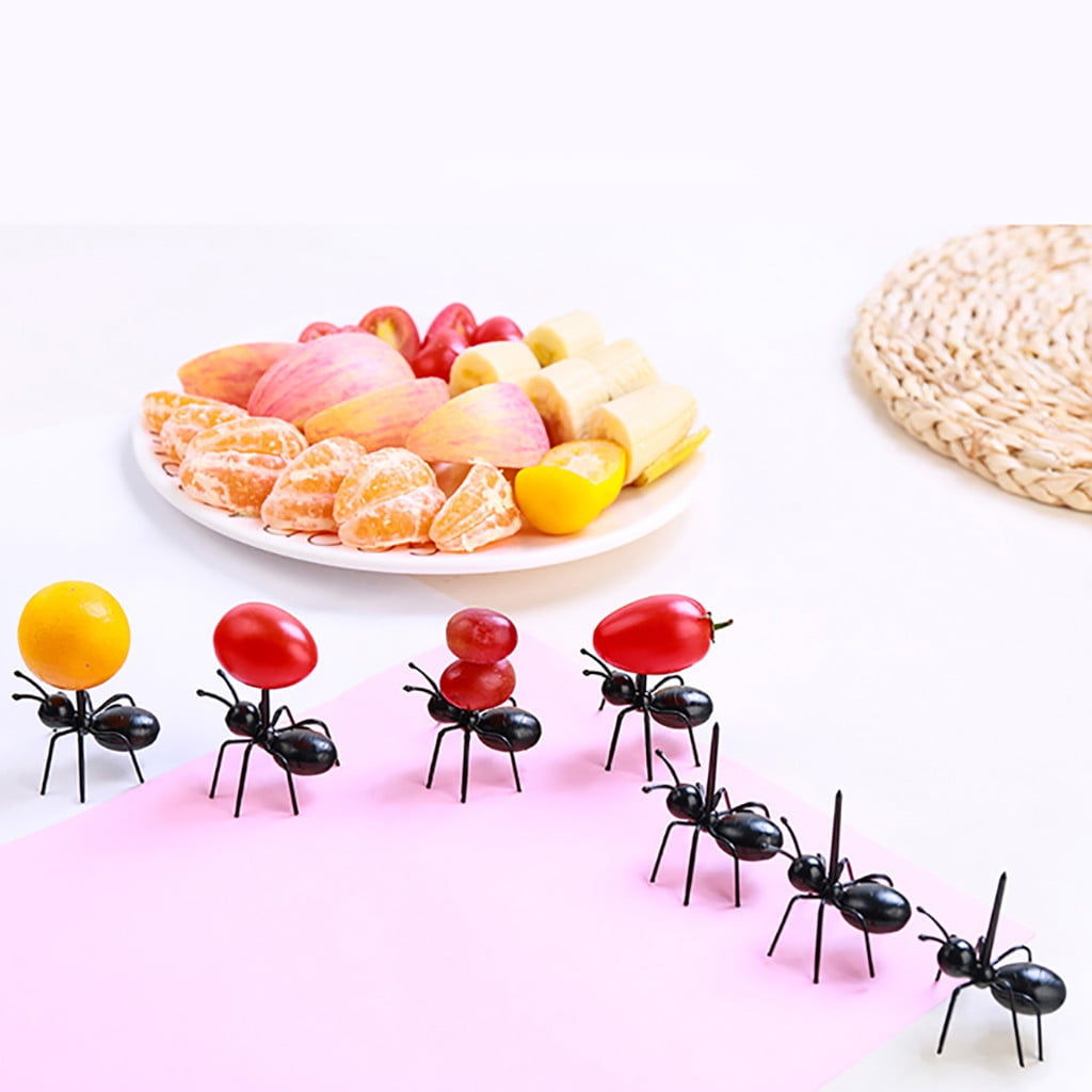12 pieces Ant Fruit Fork Tableware Food Sticks Dessert Forks Kitchen Decoration 