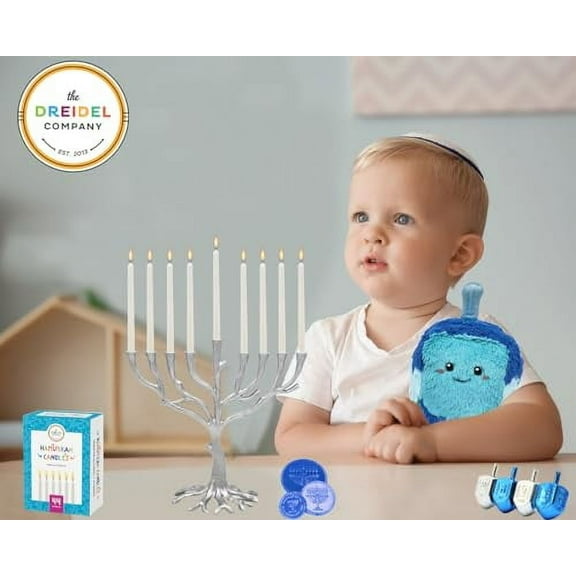 The Dreidel Company Menorah Candles Chanukah Candles 44 Hanukkah Candles for All 8 Nights of Chanukah (Pack of 5) - White
