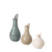 Sullivans Set of 3 Small Bulb Vases 8"H, 6"H, & 4.25"H Multicolored
