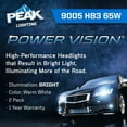 thumbnail image 2 of PEAK Power Vision Automotive High Performance 9005/HB3 65W Headlights (2 Pack), 2 of 5
