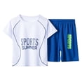 thumbnail image 3 of Emy Dola Multi-Colors Toddler Boys Outfits Short Sleeve Suit Summer Sports Suit Girls Basketball T Shirt + Shorts Football Suit Sets Outfits,2-Piece,, 3 of 8