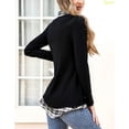 thumbnail image 5 of Women's Long Sleeve Contrast Collared Shirts Patchwork Work Blouse Tunics Tops, 5 of 5