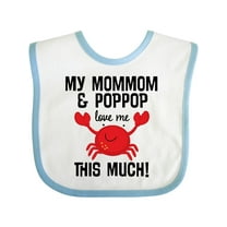 Inktastic Mommom and Poppop Love Me Grandson Boys or Girls Baby Bib