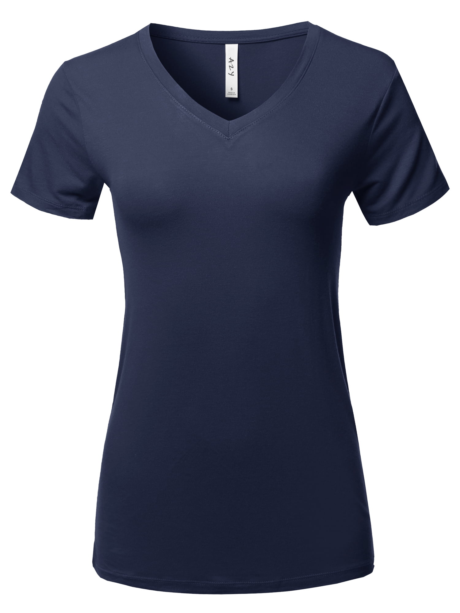 Hiistandd Women's Short Sleeve Basic Tee - 65% Cotton 35% Polyester, Round Neck, Casual Summer Top