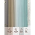 thumbnail image 6 of Teal Yellow Ombre Sheer Curtains 96 Inch Length 2 Panels Set Window Treatments, Farmhouse Modern Gradient Art Rod Pocket Semi Curtains for Living Room/Bedroom/Kitchen Décor, 104"W x 96"L, 6 of 7