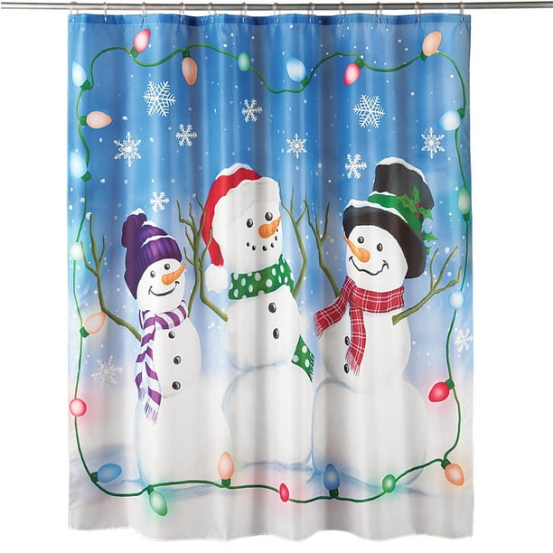 Collections Etc Snowman Trio, Tall Snowman Shower Curtain Collection